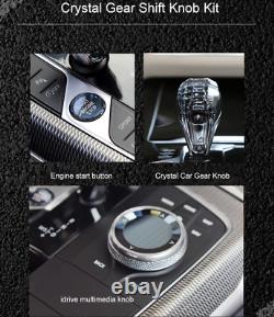 3PCS Crystal Gear Shift Knob Button Cover For BMW X3 X4 X5 1 2 3 4 5 6 7 Series