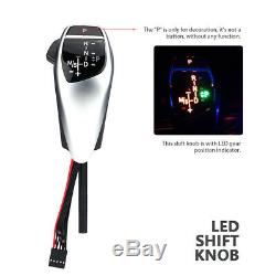 Auto Silver LED Gear Shift Knob For E81 E82 E84 E87 E88 E89 E90 E91 E92 E93