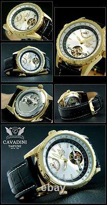 CAVADINI Automatic Watch Taifun Men's Gear Reserve Stainless Steel Plated CV-780