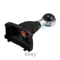 Carbon Fiber Automatic Gear Shift Knob / Black Leather Boot u For AUDI Q3 VW
