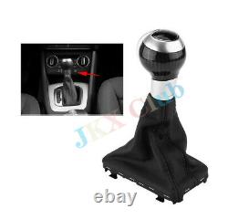 Carbon Fiber Automatic Gear Shift Knob / Black Leather Boot u For AUDI Q3 VW