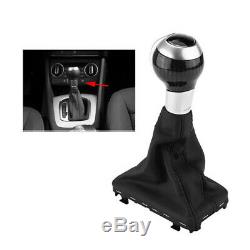 Carbon Fiber Automatic Gear Shift Knob with Black Leather Boot Fit For AUDI Q3 VW