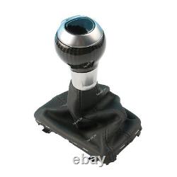 Carbon Fiber Automatic Gear Shift Knob with Black Leather Boot For AUDI Q3 VW Golf