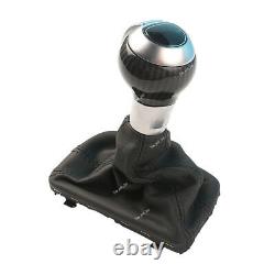 Carbon Fiber Automatic Gear Shift Knob with Black Leather Boot For AUDI Q3 VW Golf