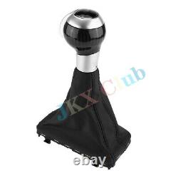 Carbon Fiber Automatic Gear Shift Knob with Black Leather Boot h For AUDI Q3 VW