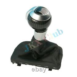 Carbon Fiber Automatic Gear Shift Knob with Black Leather Boot h For AUDI Q3 VW