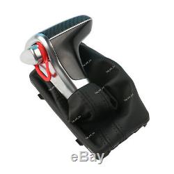 Carbon Fiber Gear Shift Knob Leather Boot For Audi A4 A5 Q5 10-15 Automatic LHD