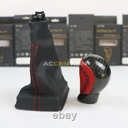 Carbon Fiber Red Leather Gear Shift Knob For Toyota Lexus RC F GS F 2015-2021