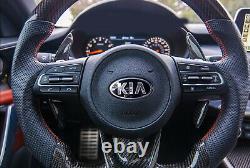 Carbon Fiber Steering Wheel Paddle Shifter Extension Cover For 18-up Kia Stinger