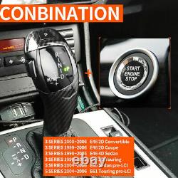 Carbon Fiber Style LED Illuminated Shift Knob Gear Selector Fit For BMW 3 Series