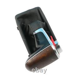 Matt Wood Color AT Gear Shift Knob Leather Boot Gaiter For Audi A4 B8 A5 Q5