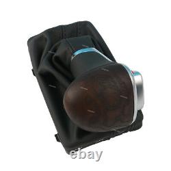 Matt Wood Color Gear Shift Knob Leather Gaiter Boot Cover For Audi A4 A6 Q7 Q5