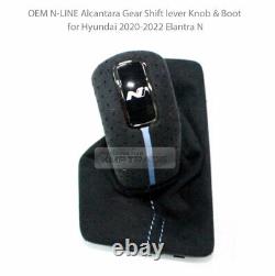 OEM N-LINE Alcantara Gear Shift lever Knob & Boot for Hyundai 2020-2022 Elantra