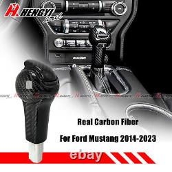 Real Carbon Fiber Gear Stick Shift Knob For Ford Mustang 2014-23 Automatic Type