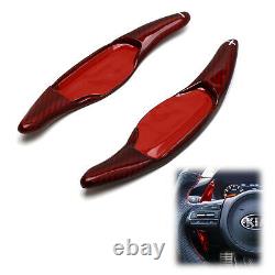 Red Carbon Steering Wheel Paddle Shifter Extension Covers For 18-up Kia Stinger