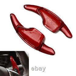 Red CarbonFiber Steering Wheel Paddle Shifter Extension For Chevy 14-19 Corvette