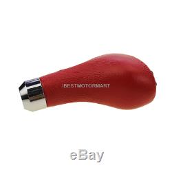 Red Leather Universal Automatic Auto Car Gear Stick Shift Knob Shifter Lever