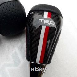 Toyota Trd Gear Shift Knob Black Leather Red Stitch For Hilux Revo Fortuner Auto